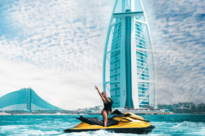 24 Karat Gold Jet Ski Adventure with Burj Khalifa View - Burj Al Arab and the coastal sights