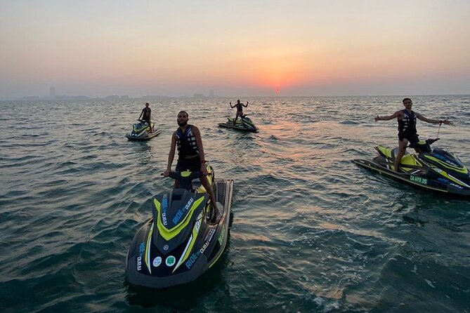 30mins Burj Al Arab Jetski Tour - Getting comfortable on the two-seater jet ski