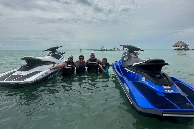 4-Hour Guided Jet Ski Tour to Secret Beach, San Pedro, Belize - Lunch at Blue Bayou with tables in the water
