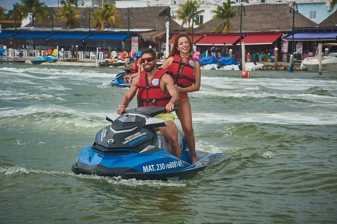 Cancun Mangrove Jet Ski Tour: 2 riders per jet ski - Riding past La Isla shopping mall