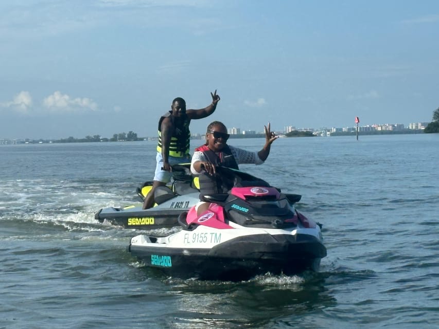 Clearwater: Dolphin Jet Ski Tour - 1 SKI FOR UP TO 3 PEOPLE - How much riding should you expect?