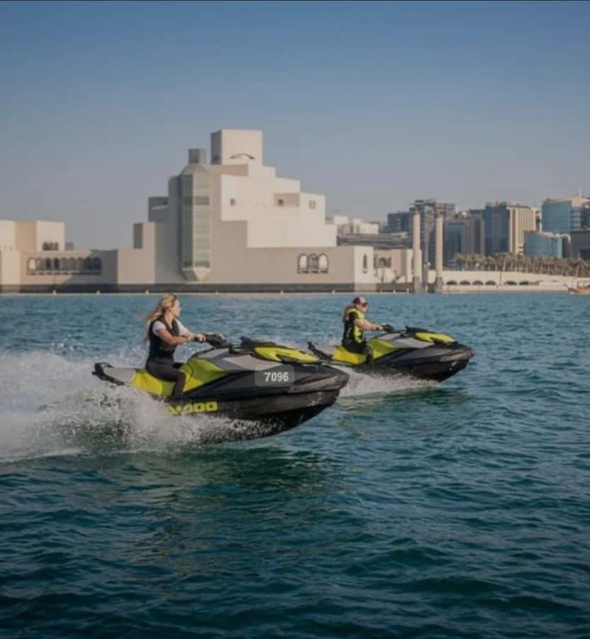 Doha: Jet Ski Adventure with Skyline and Pearl Qatar View - The Pearl-Qatar from a lower viewpoint