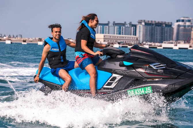 Dubai: Jet ski Adventure Rides Burj Al Arab, Burj Khalifa & Atlantis - Starting at Fishing Harbor 1 in Jumeirah
