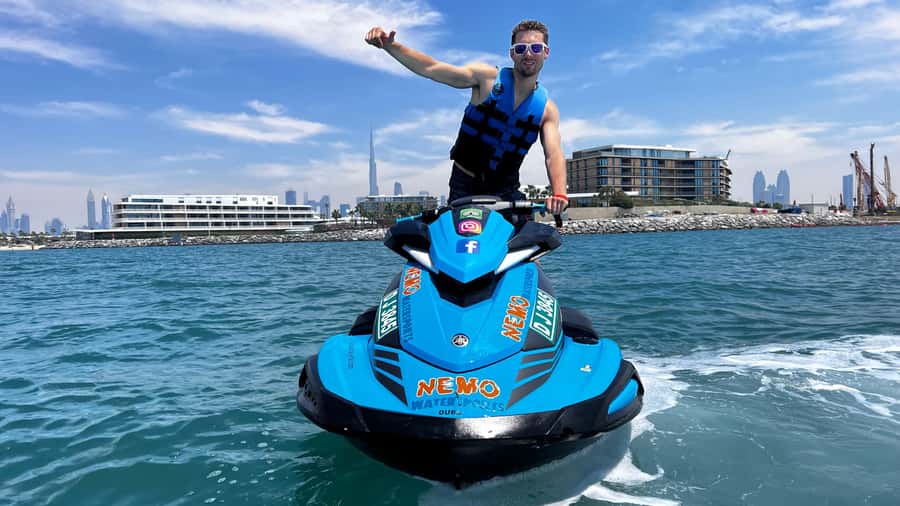 Dubai Jet Ski: Burj Khalifa, Burj Al Arab, Pics & Ice Cream! - Umm Suqeim Marina: an easy warm-up