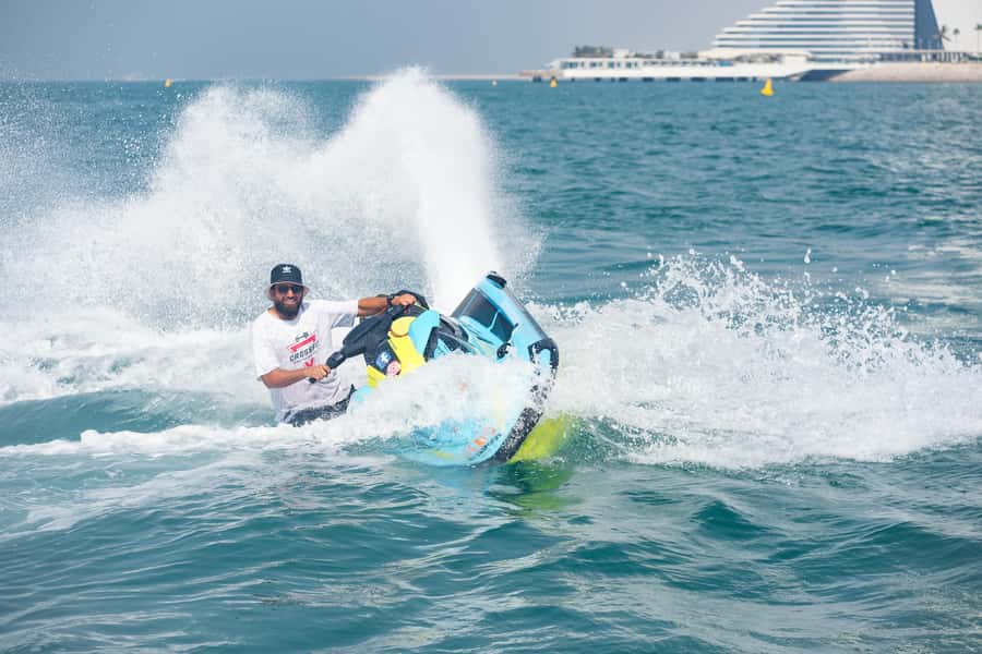 Dubai: Jet Ski to Atlantis with Videos, Photos and Ice Cream - The distant Burj Khalifa view