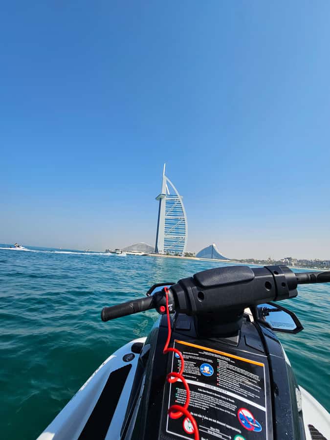 Dubai: Jet Ski to Burj Al Arab included Photos and Videos - Burj Al Arab from the water