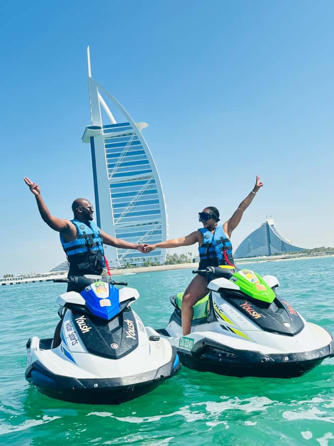 Dubai: Jet Ski Tour of Burj Al Arab & Atlantis the Palm - The return view toward downtown