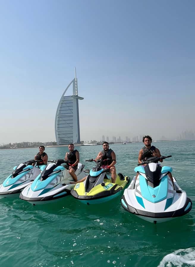 Dubai: Jet Ski Tour To Atlantis Hotel and Burj Al Arab - Riding toward the Burj Al Arab