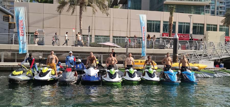 Dubai: Jetski Tour to Dubai Eye, JBR, Palm & Burj Al Arab - Leaving Dubai Marina for open water