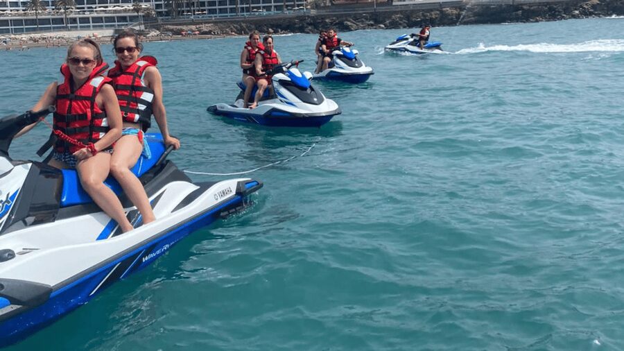 From Playa del Inglés: Guided Jet Ski Tour & Hotel Transfers - Leaving Playa del Inglés for the coast