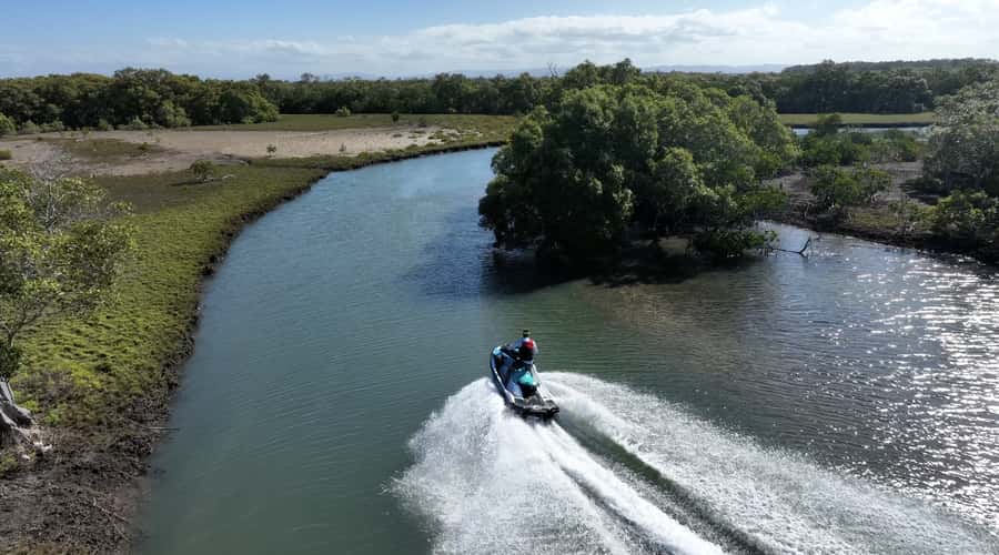 Gold Coast: Stradbroke Island Jetski Tour - Jumpinpin gives you the big view
