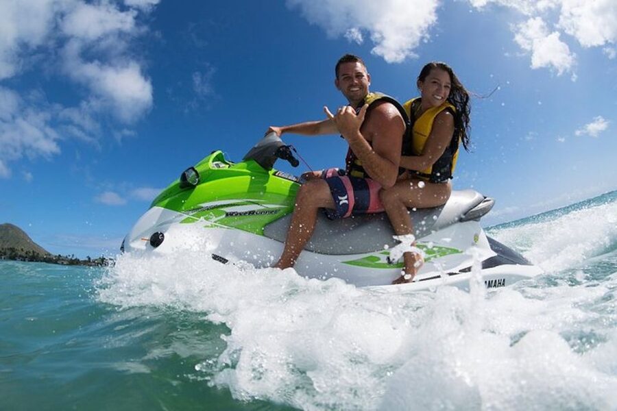 Hawaii Kai: Maunalua Bay Jet Ski Ride - Solo or tandem riding for $81