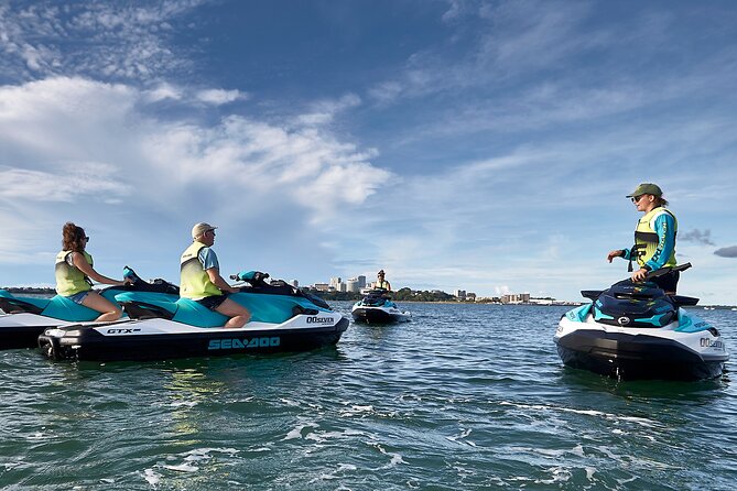 Honey Ryder Sunrise Jet Skiing in Darwin - Pausing for iced coffee and tea on the water