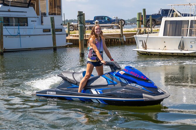 Jet Ski Excursion in Orange Beach Waterways - Getting comfortable on the WaveRunner