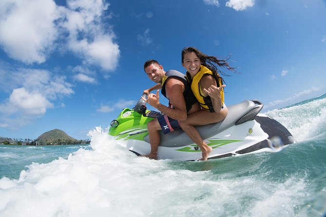 Jet Ski Ride Maunalua Bay. Tandem-2 people ride-price per person - Goggles, phones, and the photo question
