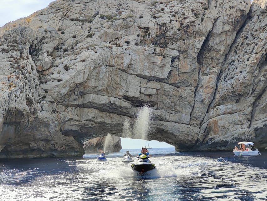 Jet Ski to Margaritas Islands from San Antonio - No License - Ses Margalides and the natural arch