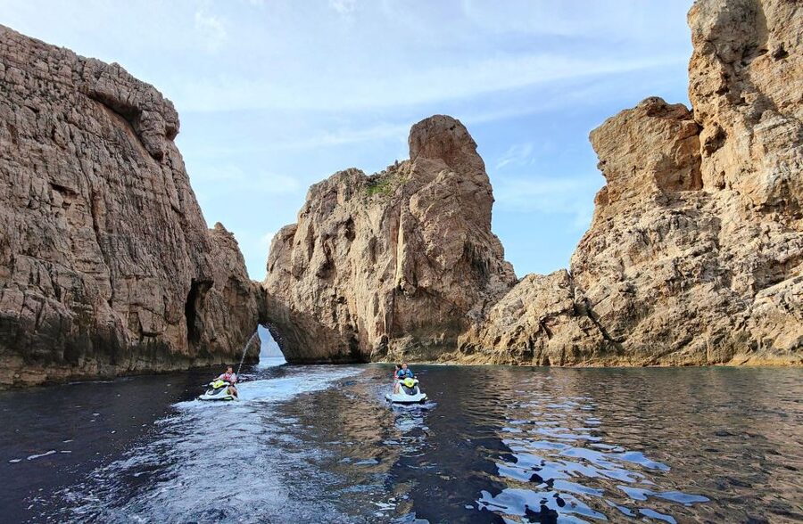 Jet Ski Tour to Cala Albarca from San Antonio - The return ride to San Antonio