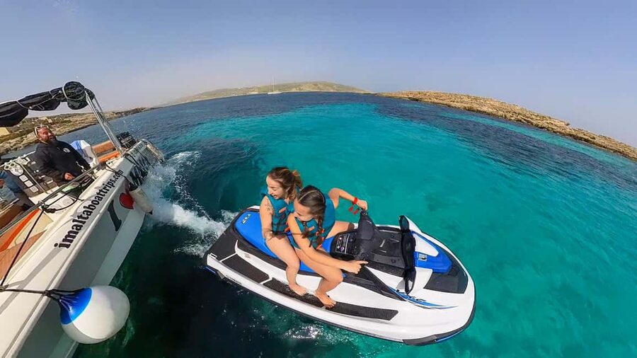 Malta 30 Minutes Jet Ski Rental / Hire - No License Needed - Riding toward the Malta and Comino channel