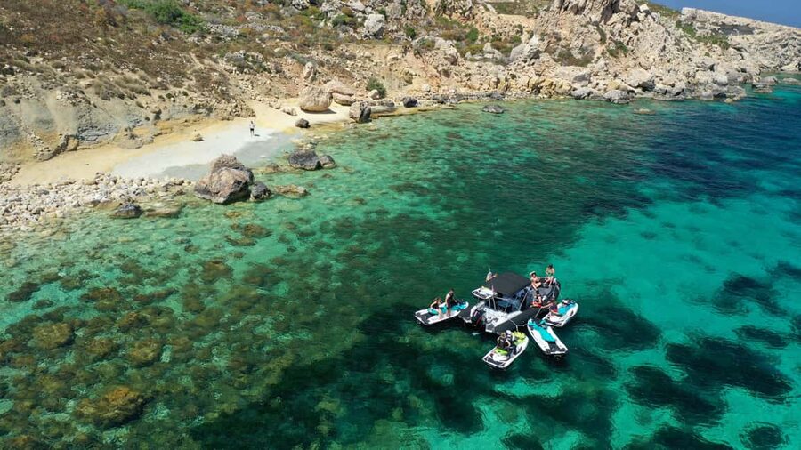 Mellieha: Comino & Blue Lagoon Jet Ski Safari Tour - Getting started at Marfa Bay