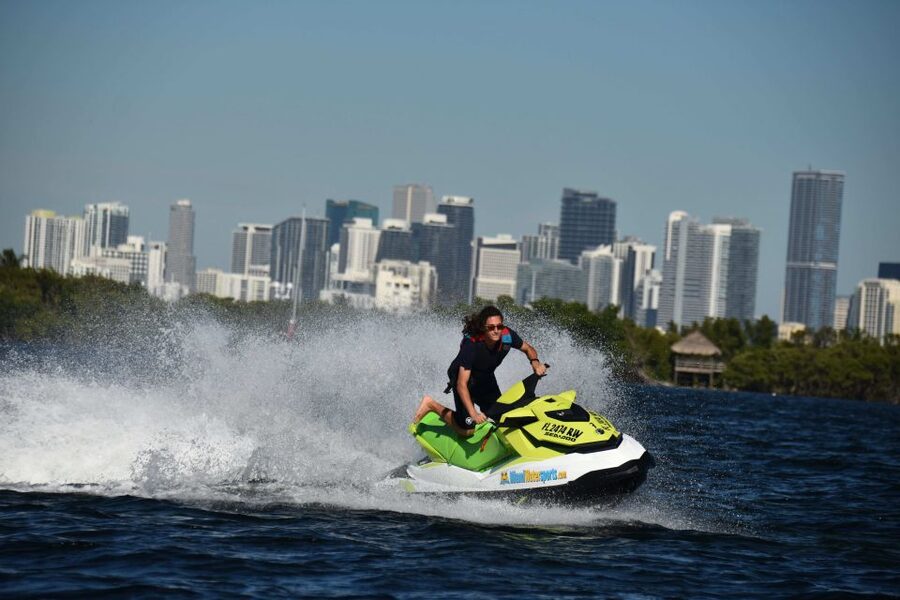 Miami: #1 Jet Ski Company used by Celebrities - One hour across Biscayne Bay
