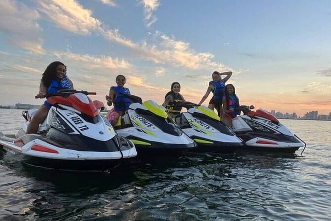 Miami Jet Ski Adventure + Complimentary Boat Ride - Riding beside Miami’s skyline and islands