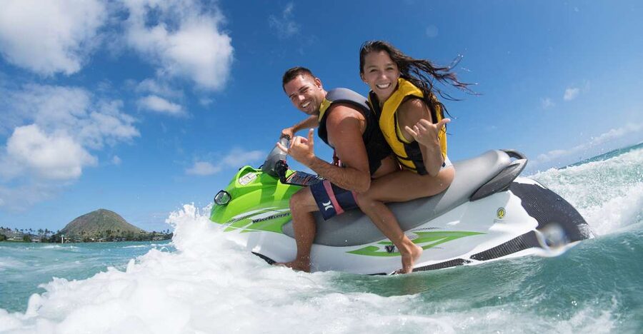 Oahu: Tandem Jet Ski Adventure on Maunalua Bay - The water taxi ride across Maunalua Bay