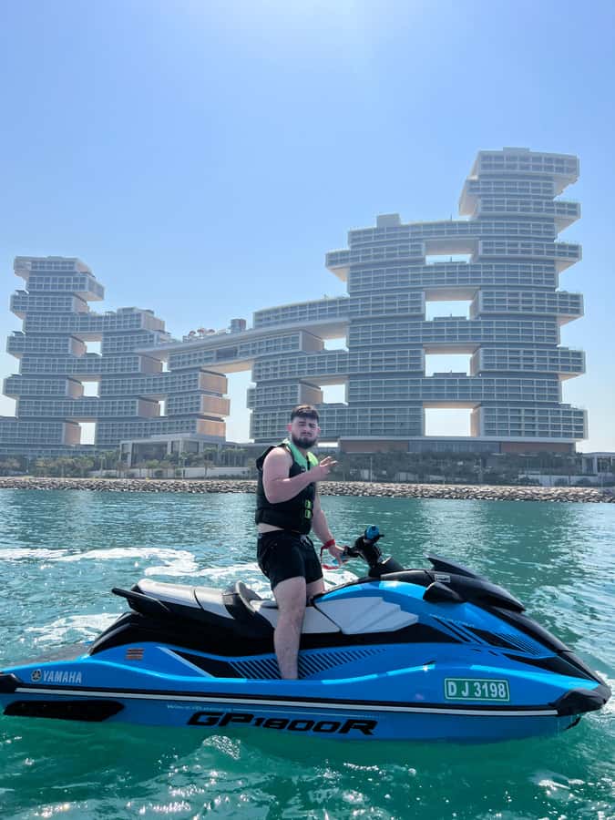 Palm Jumeirah: 1.5-Hour Guided Jet Ski Tour - The Burj Al Arab from open water