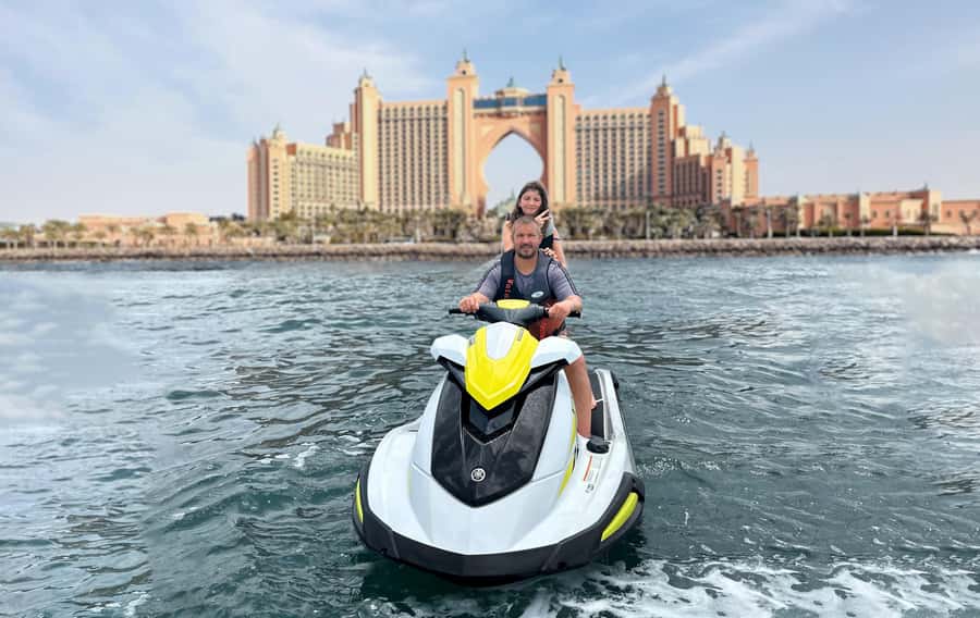 Palm Jumeirah Tour: 90-Minute Jet Ski Adventure in Dubai - Palm Jumeirah from the water