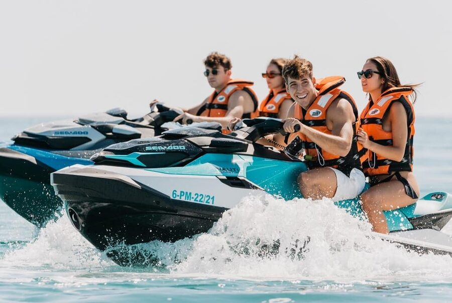 Peguera: Racing Car Drive and Jet Ski Combo Tour - Palma Cathedral and the Paseo Maritimo