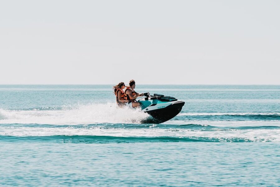 Peguera: Racing Car Drive and Jet Ski Combo Tour - Entering S’agilau Cave by jet ski