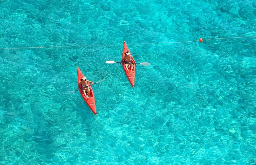 Perissa: Santorini Jet Skiing, Tubing, and Kayaking Package - Reaching Rxtreme Watersports from the Perivolos bus stop