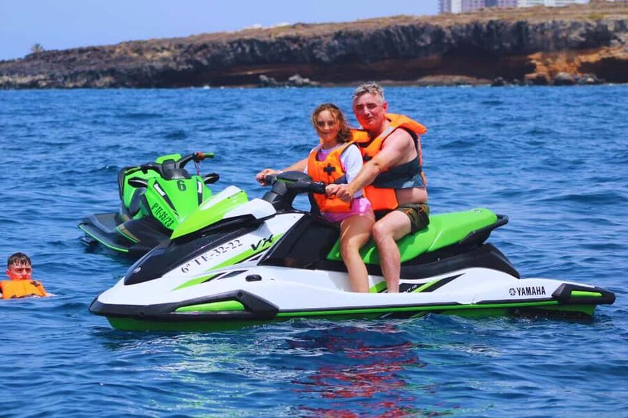 Puerto Colón: Yamaha Jet Ski Tour Along Tenerife's Coast - The secret stop for swimming and photos