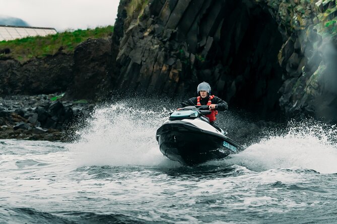 Puffin Jet ski tour in Reykjavík - The Imagine Peace Tower from the water