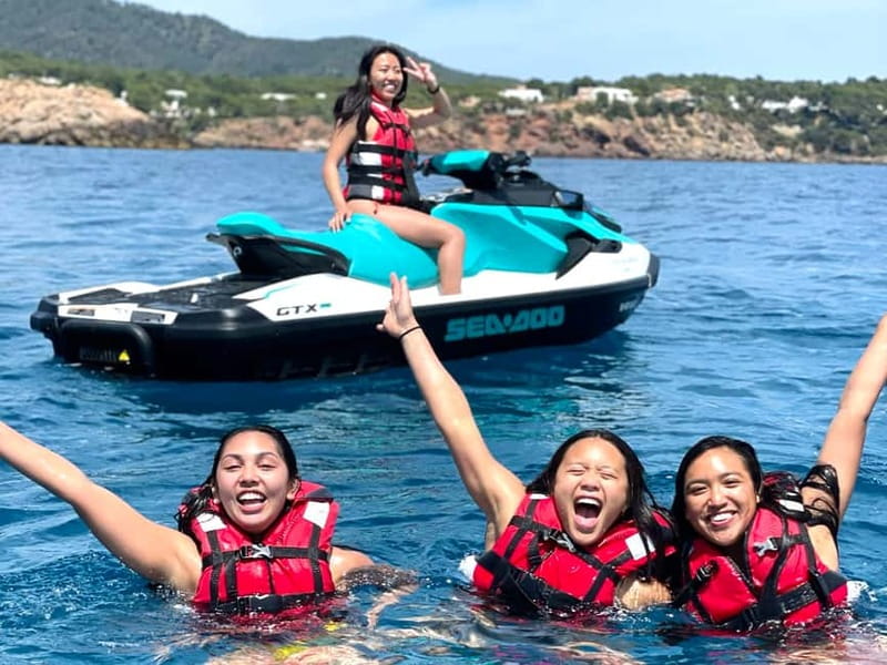 Santa Eulalia: Jet Ski Tour with Optional Dolphin Searching - The coast, coves, and swimming stops
